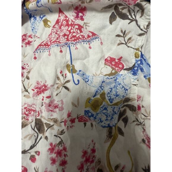J. McLAUGHLIN Women’s Cotton Monkey Print Button Up Shirt Size Medium - Picture 7 of 7